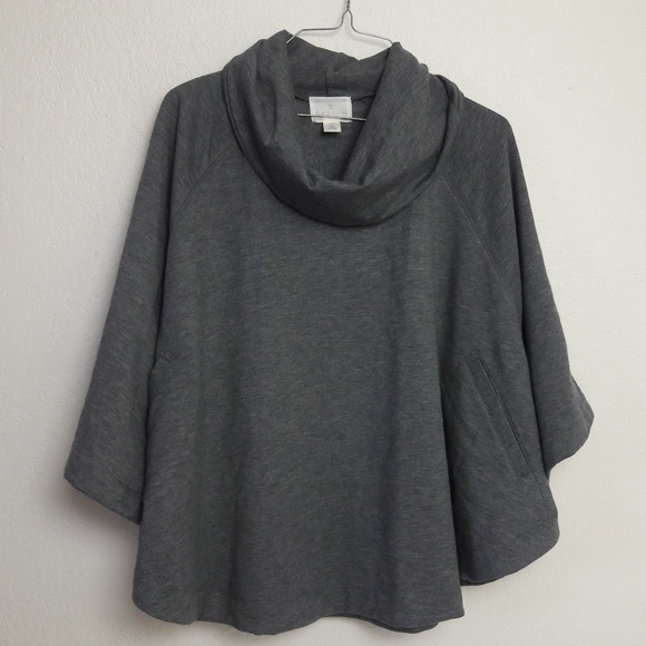 Caslon Jackets & Blazers - Caslon Gray Poncho Cape M/L Cowl Neck FALL WINTER